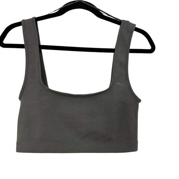 ZARA Tops - Zara Square‎ Neck Crop Top Gray Size M/L Brand New